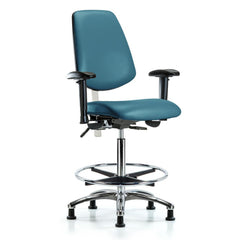 Clean Room Task Chair: Vinyl, 36" Seat Height, Marine Blue