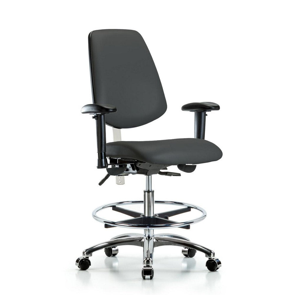 Clean Room Task Chair: Vinyl, 29" Seat Height, Charcoal