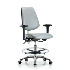 Clean Room Task Chair: Vinyl, 29" Seat Height, Dove Gray