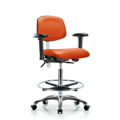 Clean Room Task Chair: Vinyl, 36" Seat Height, Orange Kist