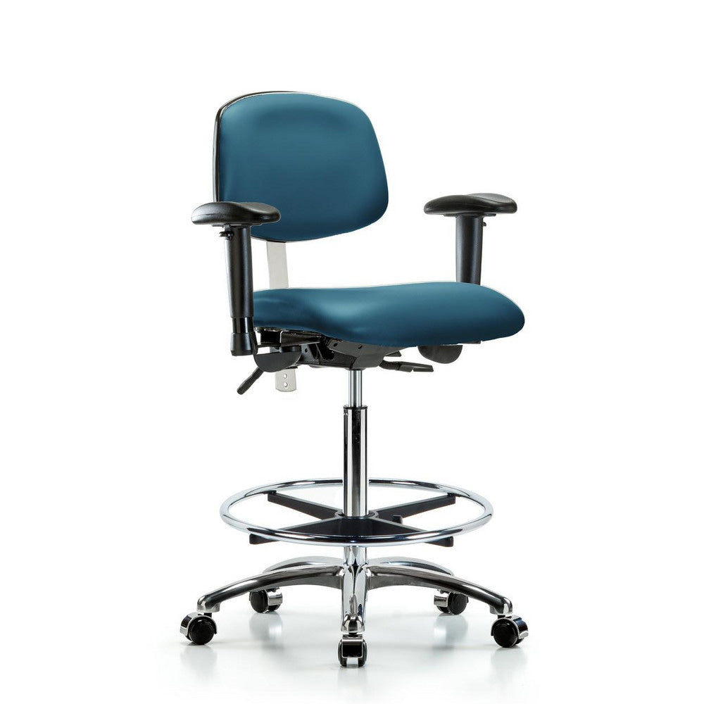 Clean Room Task Chair: Vinyl, 36" Seat Height, Marine Blue