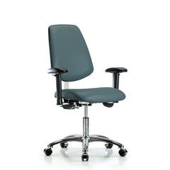 Clean Room Task Chair: Vinyl, 24" Seat Height, Colonial Blue