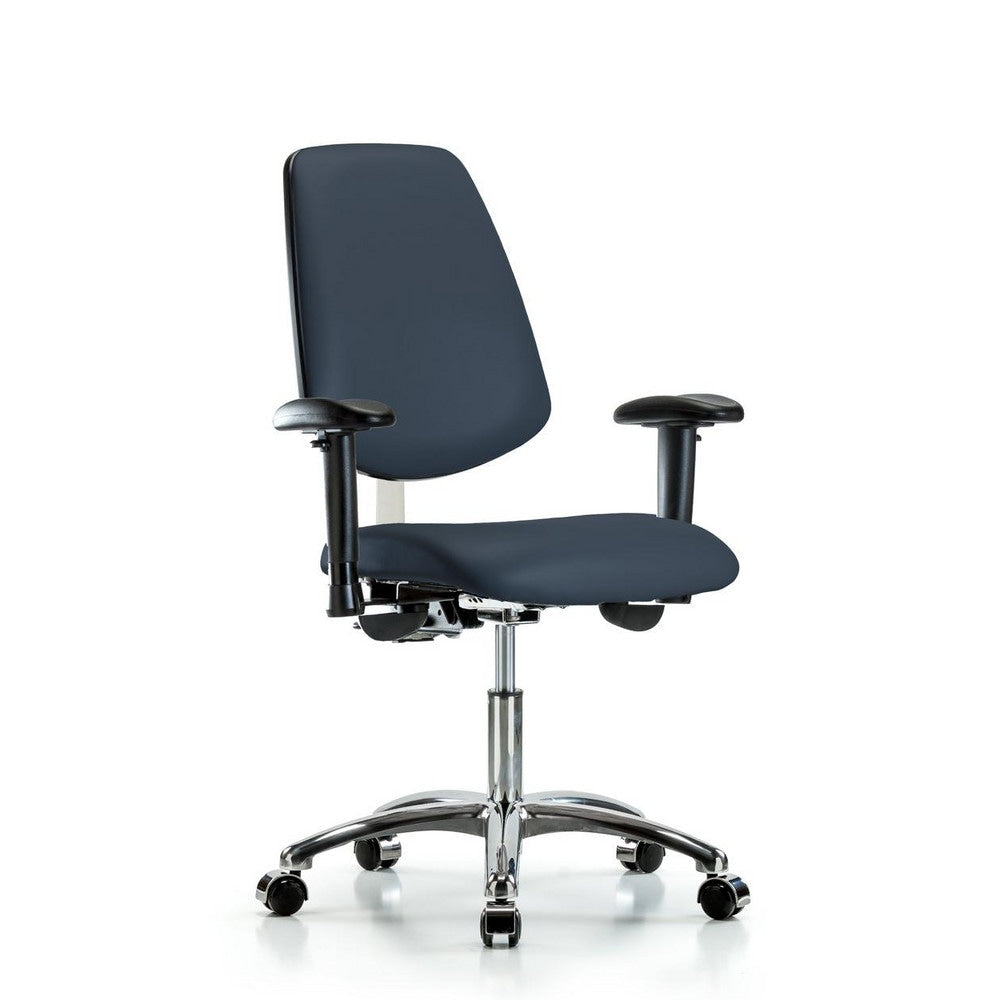 Clean Room Task Chair: Vinyl, 24" Seat Height, Imperial Blue