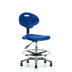 Polyurethane Task Chair: Polyurethane, 27" Seat Height, Blue