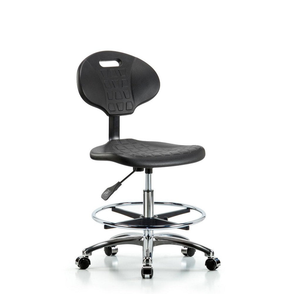 Polyurethane Task Chair: Polyurethane, 27" Seat Height, Black