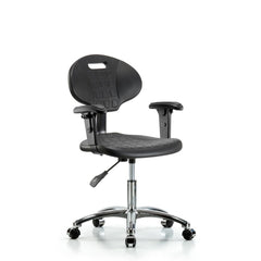 Polyurethane Task Chair: Polyurethane, 21-3/4" Seat Height, Black