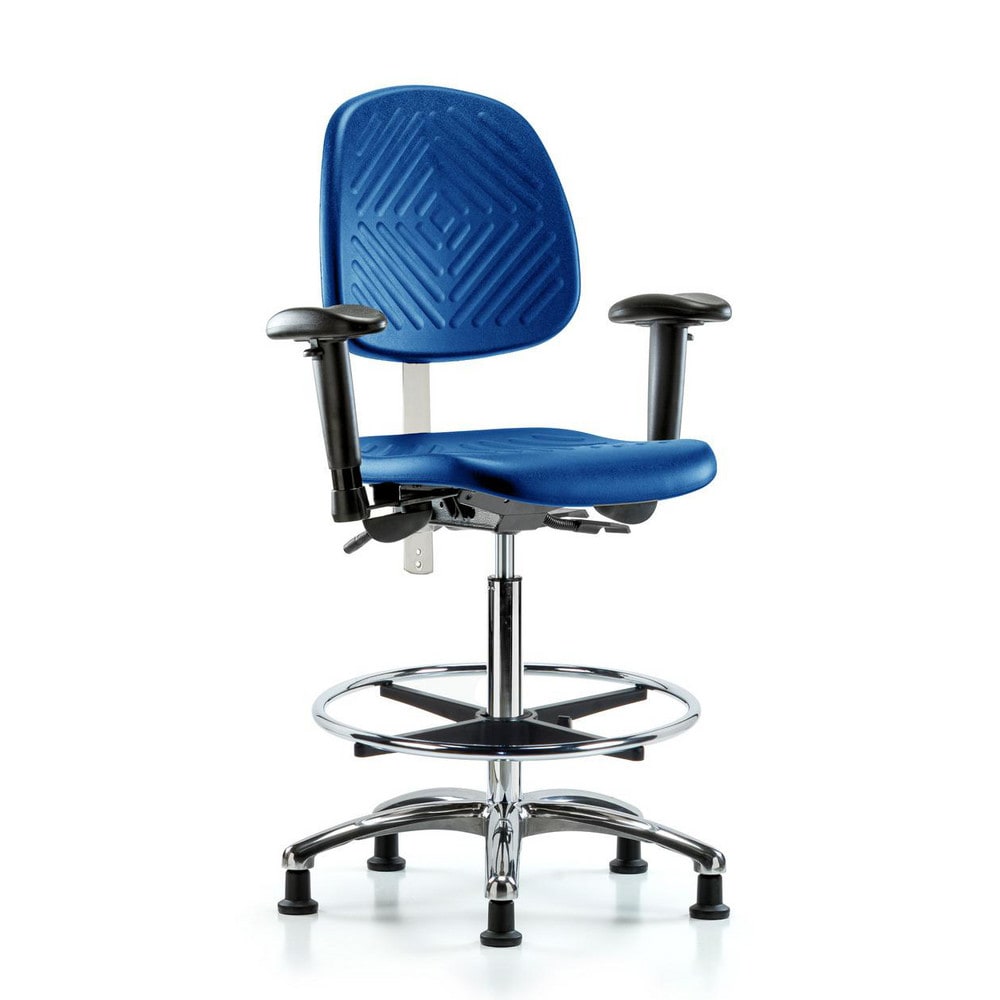 Clean Room Task Chair: Polyurethane, 34-3/4" Seat Height, Blue