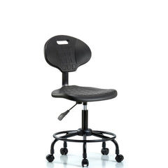 Polyurethane Task Chair: Polyurethane, 25-1/4" Seat Height, Black