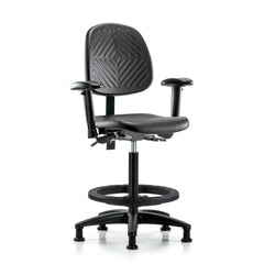 Polyurethane Task Chair: Polyurethane, 33-1/4" Seat Height, Black