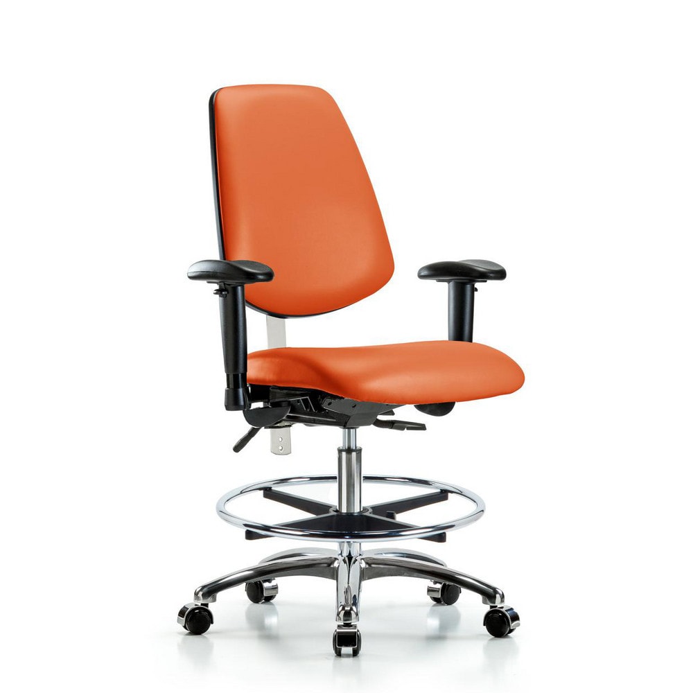 Clean Room Task Chair: Vinyl, 29" Seat Height, Orange Kist