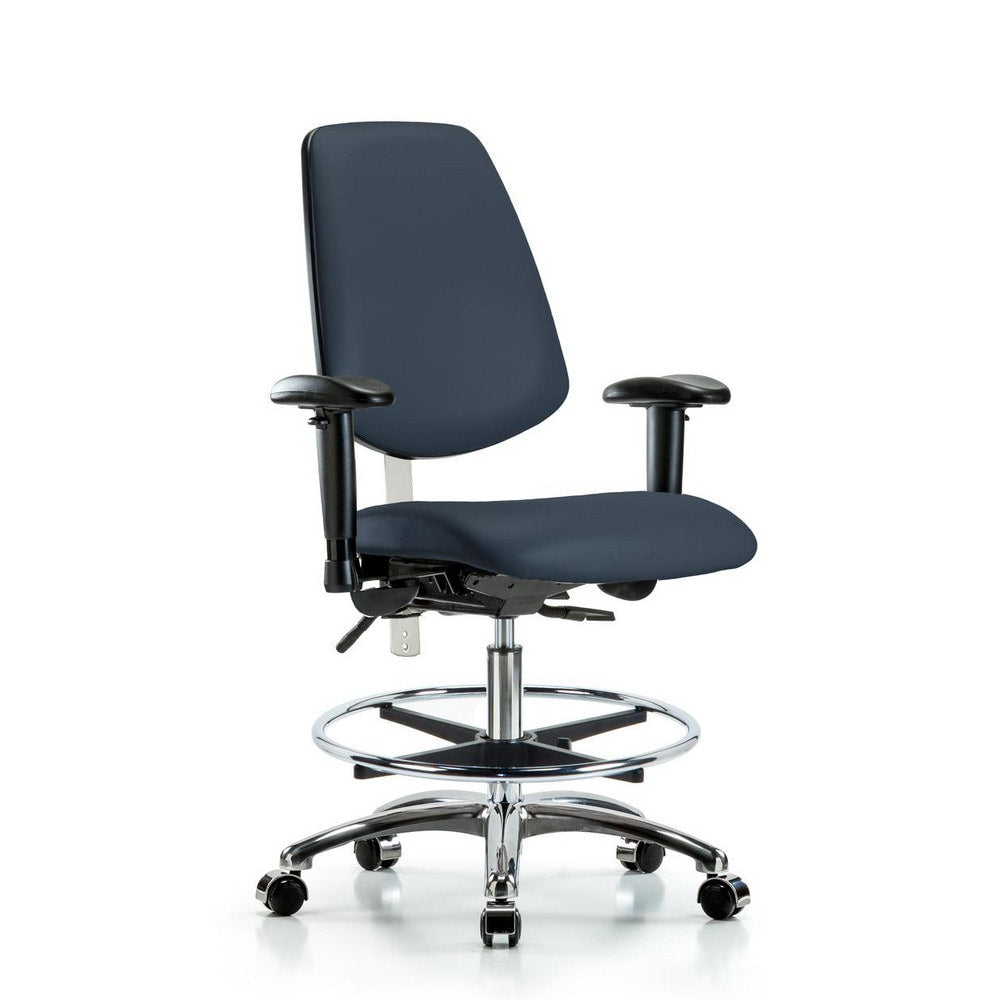 Clean Room Task Chair: Vinyl, 29" Seat Height, Imperial Blue