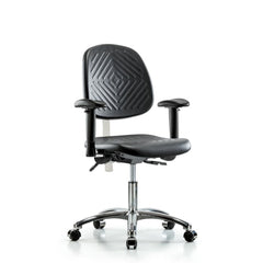 Clean Room Task Chair: Polyurethane, 22-3/4" Seat Height, Black