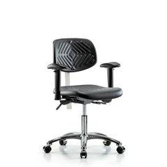 Clean Room Task Chair: Polyurethane, 22-3/4" Seat Height, Black