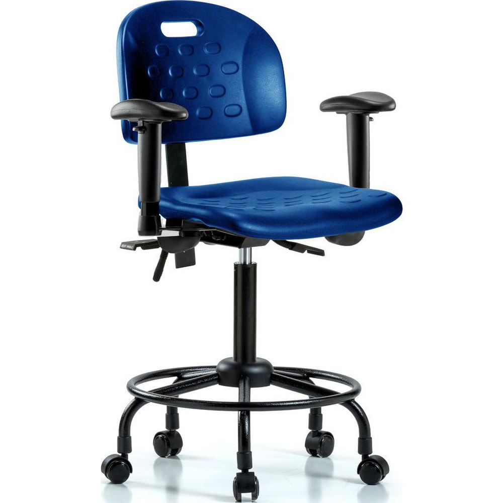 Polyurethane Task Chair: Polyurethane, 31-1/2" Seat Height, Blue