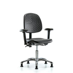 Polyurethane Task Chair: Polyurethane, 22-3/4" Seat Height, Black