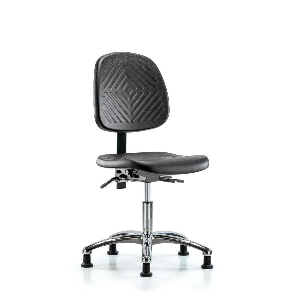 Polyurethane Task Chair: Polyurethane, 22-3/4" Seat Height, Black