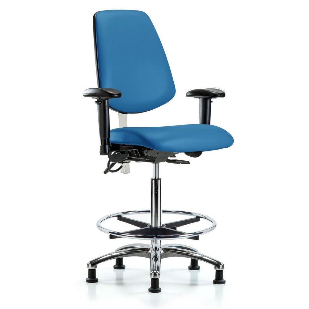 Clean Room & ESD Task Chair: ESD Vinyl, 36" Seat Height, Blue