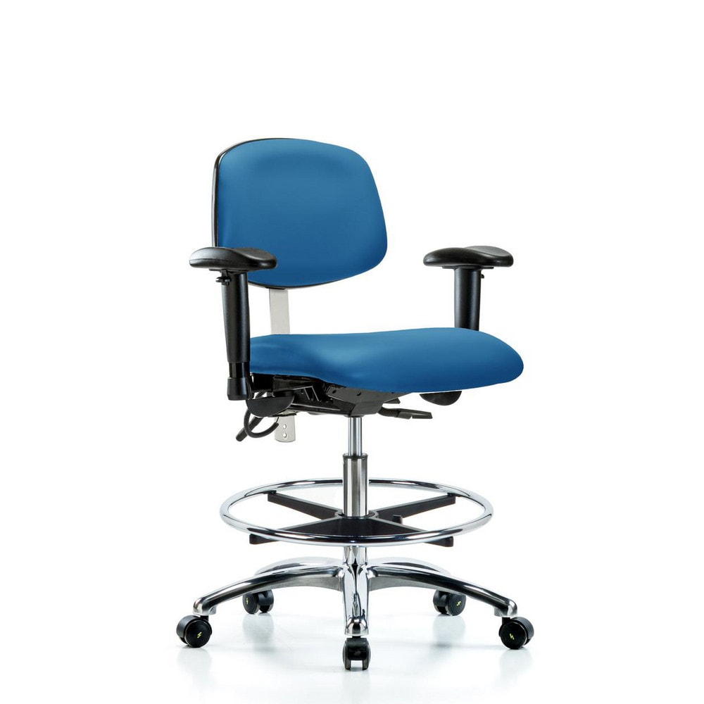 Clean Room & ESD Task Chair: ESD Vinyl, 29" Seat Height, Blue