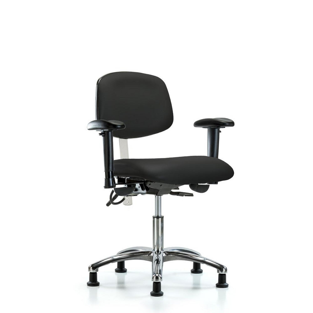 Clean Room & ESD Task Chair: ESD Vinyl, 24" Seat Height, Black