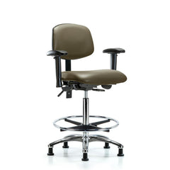 Ergonomic Multifunction Task Chair: Vinyl, 36" Seat Height, Taupe