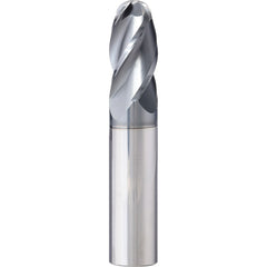 Ball End Mill: 5/16" Dia, 1/2" LOC, 4 Flute, Solid Carbide