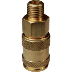 Pneumatic Hose Fittings & Couplings; Fitting Type: Air Hose; Type: Coupler; Coupling Type: Coupler; Interchange Type: Universal; Thread Type: NPTF; Coupler Size: 0.375; Material: Brass; Thread Standard: Male NPT