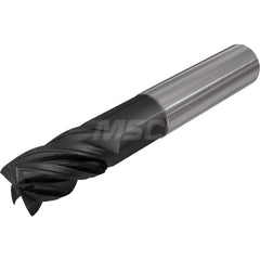 Square End Mill: 3/8" Dia, 3/4" LOC, 4 Flute, Solid Carbide