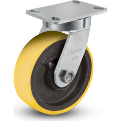 Swivel Top Plate Caster: Mold on Polyurethane, 10" Wheel Dia, 3" Wheel Width, 3,000 lb Capacity, 11-1/2" OAH