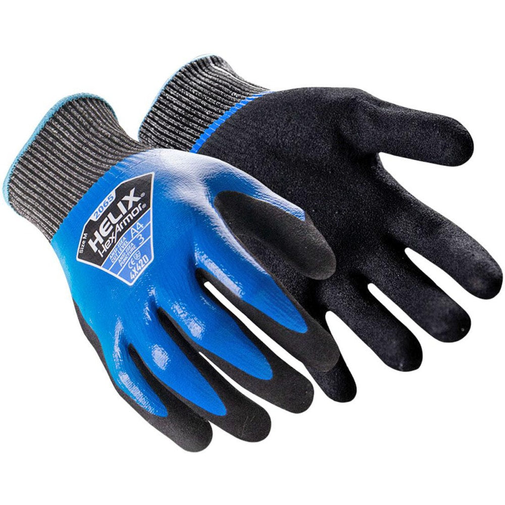 Cut, Puncture & Abrasion-Resistant Gloves: Helix Helix, Size 3X-Large, ANSI Cut A4, ANSI Puncture 3, Nitrile, HPPE Blend