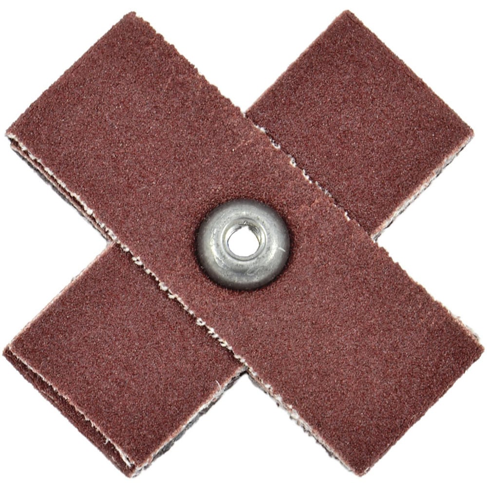 Cross & Square Pads; Pad Type: Cross; Abrasive Type: Coated; Grade: Medium; Grit: 80; Eyelet Size: 8-32; Pad Length: 2.0000; Pad Width: 0.50; Abrasive Material: Aluminum Oxide