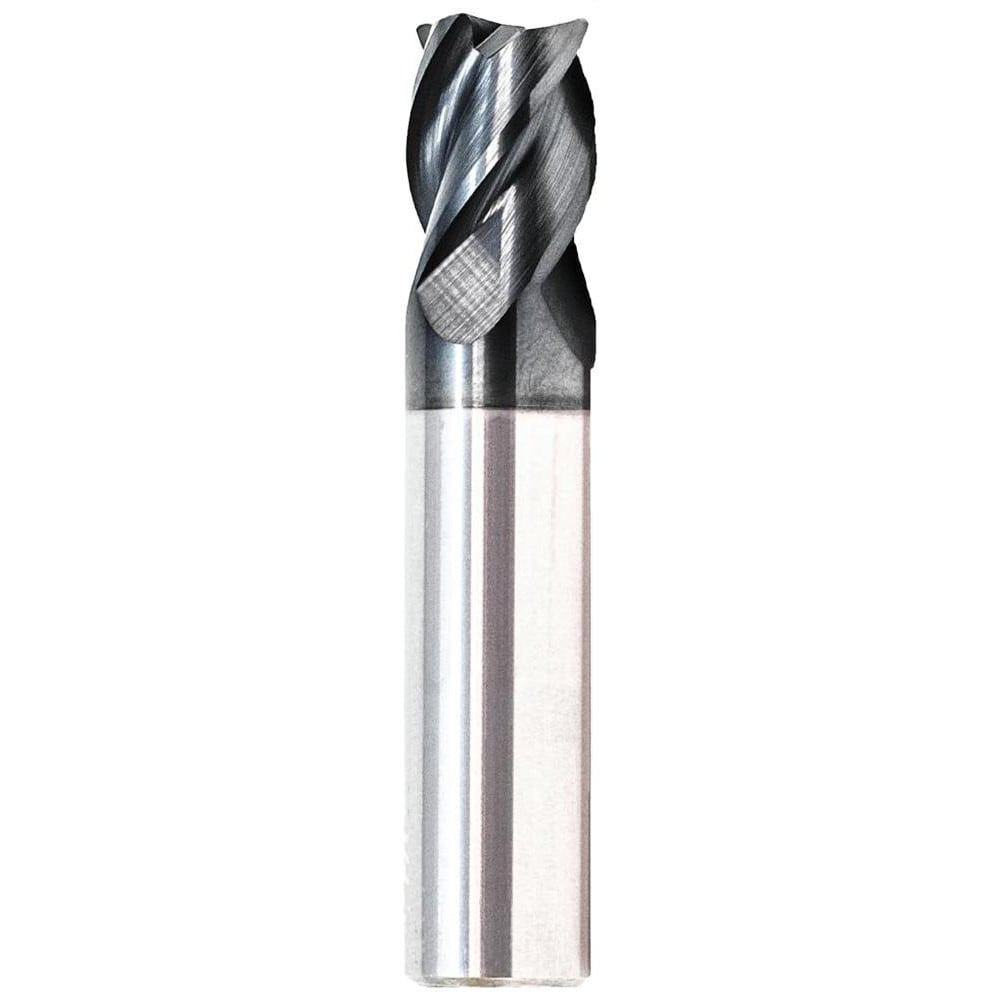 Corner Radius End Mill: 3/4" Dia, 1" LOC, 0.0300" Radius, 4 Flute, Solid Carbide