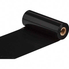 Printer Ribbon: 4" Wide, 360' Long, Black, Wax & Resin