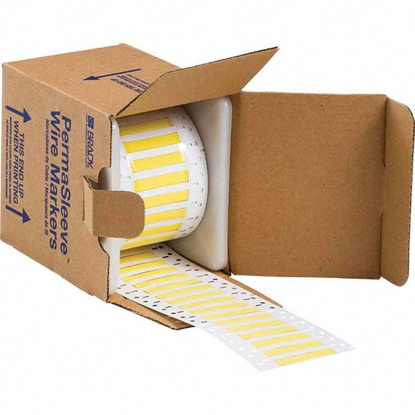 Label Maker Label: Yellow, Polyolefin, 500 per Roll