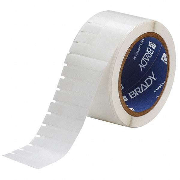 Label Maker Label: Clear & White, Polyester, 3/8" OAW, 3,000 per Roll