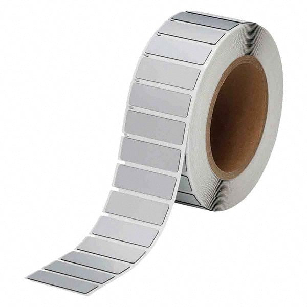 Label Maker Label: Silver, Polyester, 500 per Roll