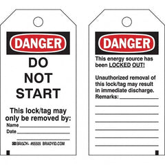 Do Not Operate Tag: 5-3/4" High, 3" Wide, Paper, "DANGER"