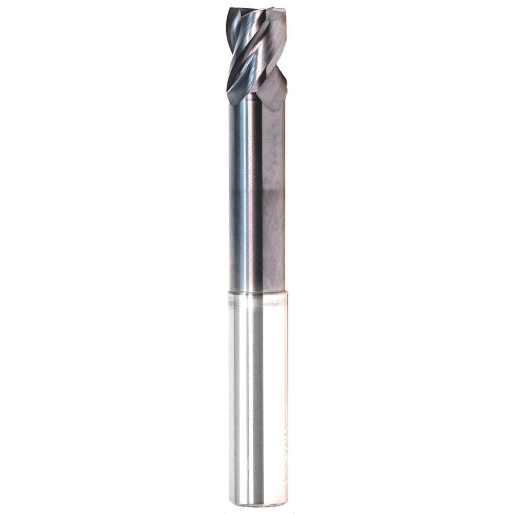 Corner Radius End Mill: 3/8" Dia, 1/2" LOC, 0.0200" Radius, 4 Flute, Solid Carbide