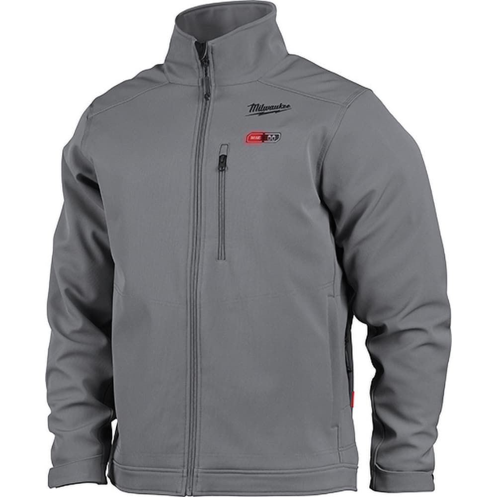 Heated Jacket: Size Medium, Gray, Polyester