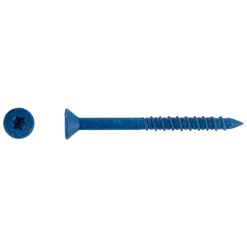 Concrete & Masonry Screw: 3/16" Dia, 2-3/4" OAL