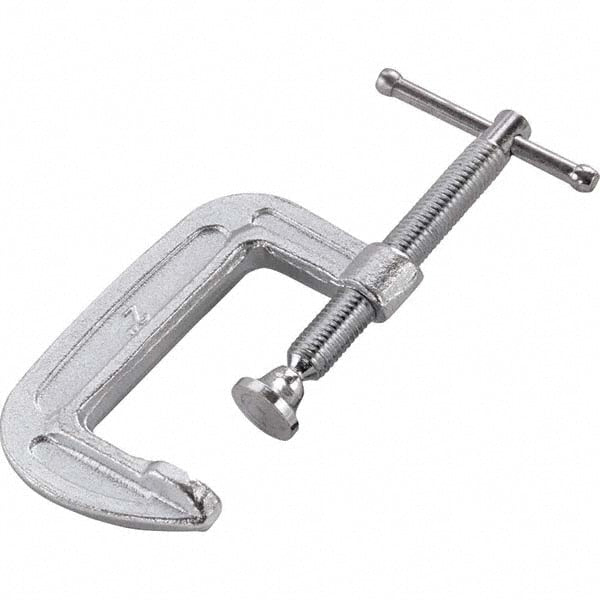 C-Clamp: 2-7/8" Max Opening, 1-1/2" Throat Depth, Light-Duty, Forged Steel Body, Alloy Steel Anvil