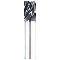 Corner Radius End Mill: 1/2" Dia, 1-1/4" LOC, 0.0300" Radius, 5 Flute, Solid Carbide