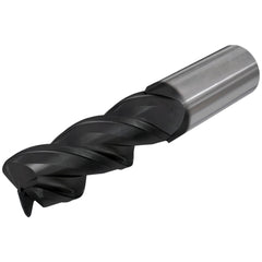 Corner Radius End Mill: 5/8" Dia, 1" LOC, 0.1250" Radius, 3 Flute, Solid Carbide