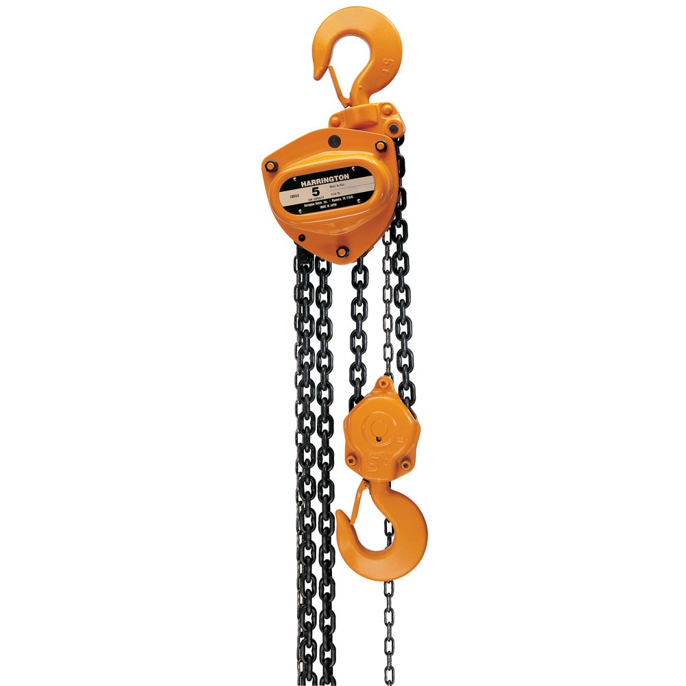 Manual Hand Chain Hoist: 16000 lb Capacity, 10' Max Lift