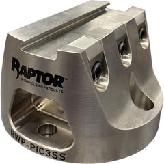 Stainless Steel Picatinny Rail Fixture: Designed to Clamp Picatinny Rails up to 12" x 4" x 4", 4.97" Dia, 3.0" High, 3.80" Bolt Circle Dia