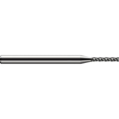 Corner Radius End Mill: 1/16" Dia, 3/8" LOC, 0.50 mm Radius, 4 Flute, Solid Carbide