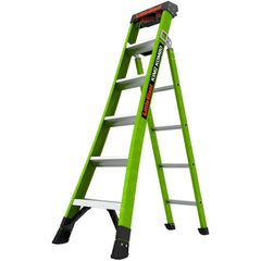 5 Step Fiberglass Foldable Step Ladder: Type IAA 375 lb Capacity 6' Height