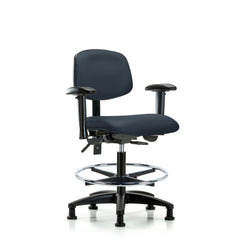 Ergonomic Multifunction Task Chair: Vinyl, 28-1/4" Seat Height, Imperial Blue