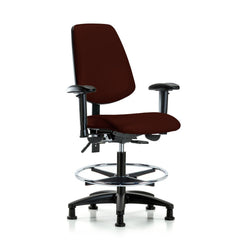 Ergonomic Multifunction Task Chair: Vinyl, 28-1/2" Seat Height, Burgundy