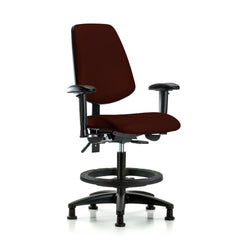 Ergonomic Multifunction Task Chair: Vinyl, 28-1/2" Seat Height, Burgundy