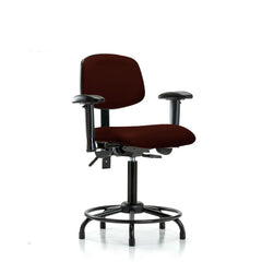 Ergonomic Multifunction Task Chair: Vinyl, 31" Seat Height, Burgundy